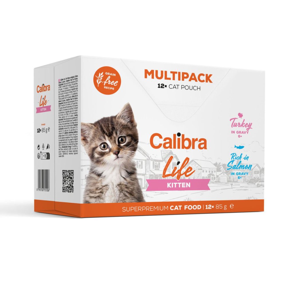 Hrana umeda pisici, Calibra Cat Life Pouch Kitten Multipack 12x85 g