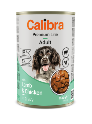 Hrana umeda caini, Calibra Dog Premium Can with Lamb & Chicken 1240 g