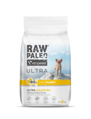 Hrană uscată pentru câini Raw Paleo Ultra Turkey Mini Puppy 2kg