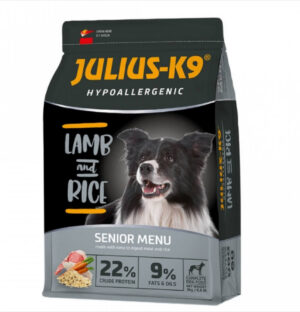 Hrana uscata caini premium, Julius K9 Senior - hipoalergenica - Miel si Orez - 3kg