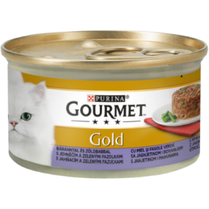 GOURMET GOLD SAVOURY CAKE CU MIEL ȘI FASOLE VERDE, HRANĂ UMEDĂ PENTRU PISICI, 85g