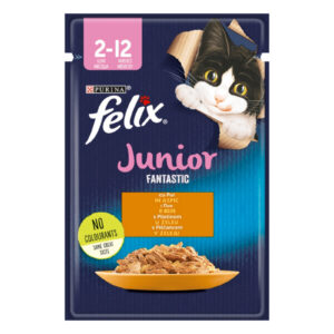 Felix Junior Fantastic Pui în Aspic hrana umeda - 85 g