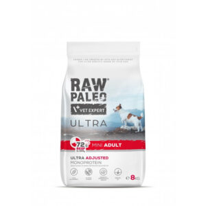 Hrană uscată pentru câini Raw Paleo Ultra Beef Mini Adult 8kg