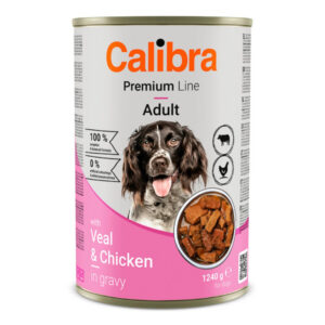 Hrana umeda caini, Calibra Dog Premium Can with Veal & Chicken 1240 g
