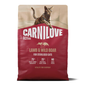 Hrana uscata pisici, Carnilove Active Cat Dry Lamb & Wild Boar Sterilised Adult All Breeds 2 kg