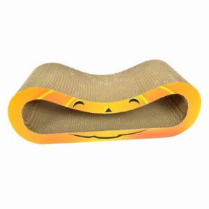 Carton de zgariat pentru pisici, model dovleac halloween, 66.67×24.13×23.33 cm, Portocaliu