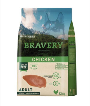 Hrana Uscata Caini, Bravery , Adult Medium large Pui, 12kg