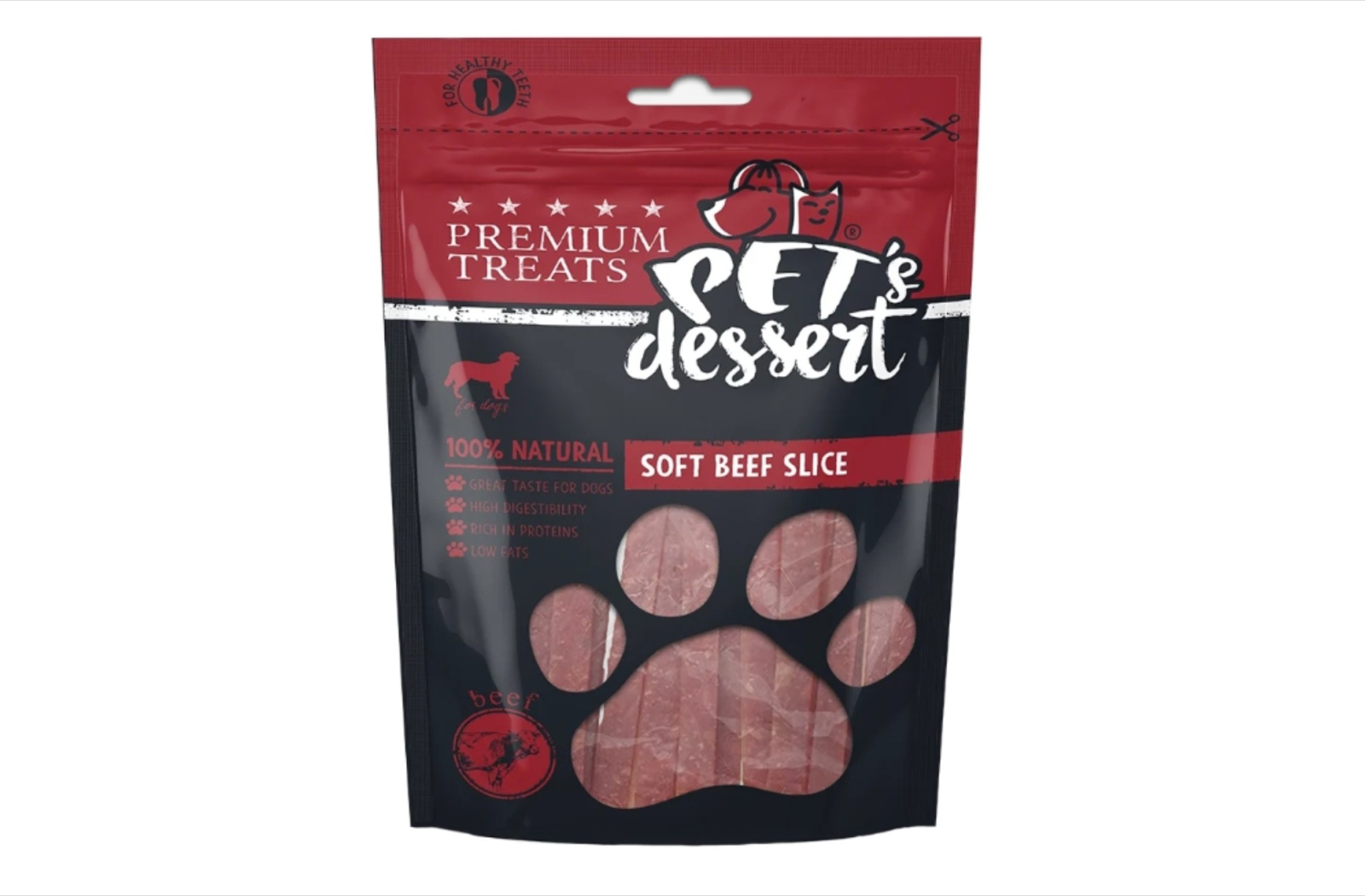 Pet's Dessert Dog Soft Beef Slice 80 Gr