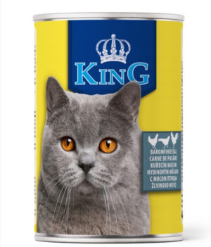 Hrana umeda pisici King Cat - conserva cu carne de Pasare - 415g