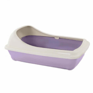 Litiera pentru pisici MPB Birba Mini cu rama detasabila, 38x31x17h cm, Lila