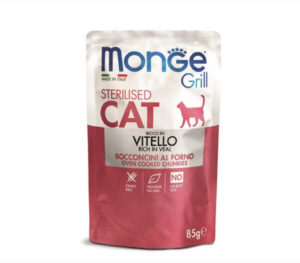 Monge Grill Chunkies Sterilised Cat - Hrana umeda pisici super-premium - Vitel - 85g
