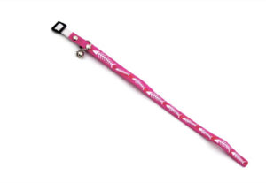 Zgarda pentru pisici din cauciuc Record - Roz 1cm x 30 cm