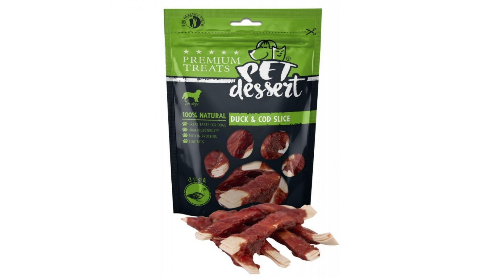 Pet's Dessert Duck & Cod Slice, 80 g