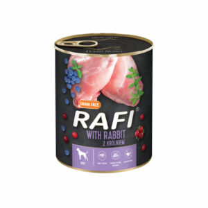 RAFI hrana umeda pentru caini, cu iepure, afine si merisoare 800 g
