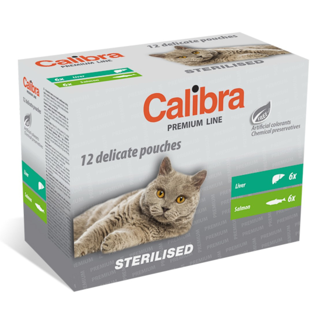 Hrana umeda pisici, Calibra Cat Pouch Premium Line Sterilised Multipack 12X100 g