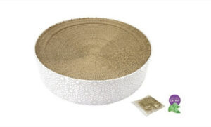 Culcus ecologic pisica cu carton si iarba pisicii - Nayeco Ecoline - 40x9.5 cm
