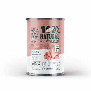Hrana umeda caini, Fresh Farm Goulash with pork, peas and sweet potato 400 gr