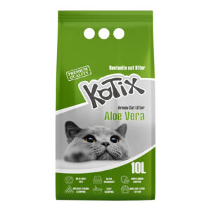 Asternut igienic pentru pisici bentonita Kotix, 10l, aroma Aloe Vera