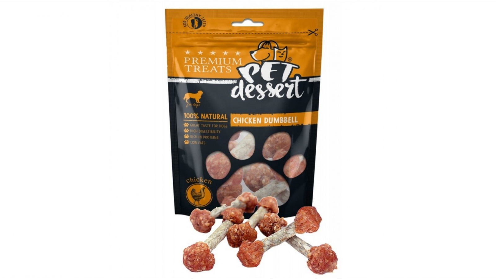 Pet's Dessert Chicken Dumbbell, 80 g