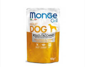 Monge Grill Chunkies - Hrana umeda caine super-premium - Pui si Curcan - 100g