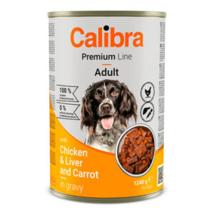 Hrana umeda caini, Calibra Dog Premium Can with Chicken & Liver 1240 g