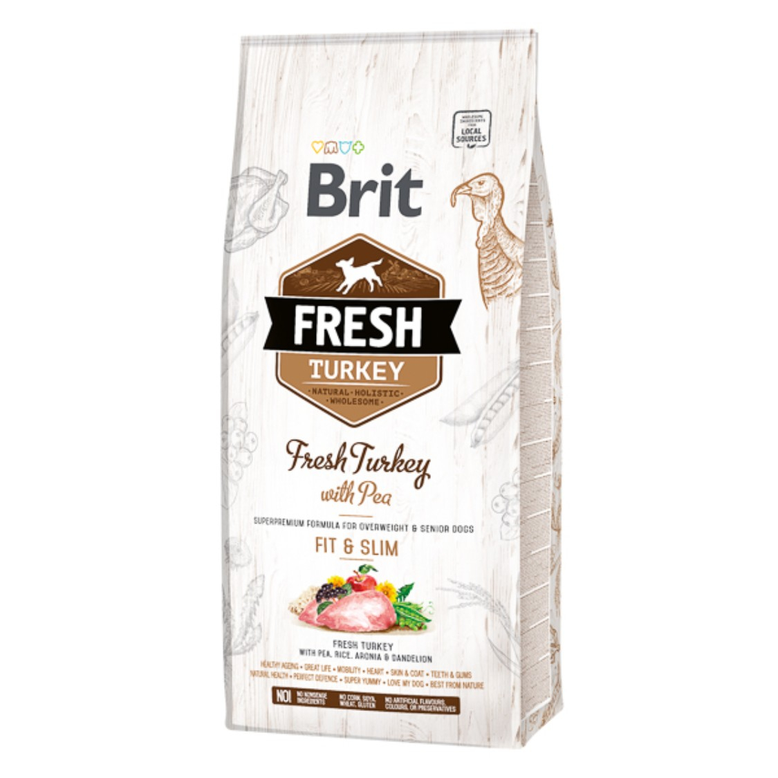 Hrana uscata pentru caini, Brit Fresh Turkey and Pea Light Fit and Slim 12 kg