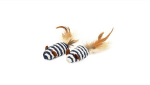 Set 2 jucarii pentru pisici – Soricei Sisal cu pene