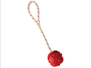 Jucarie Minge Cauciuc Natural cu Sfoara 4.5 cm/35 cm