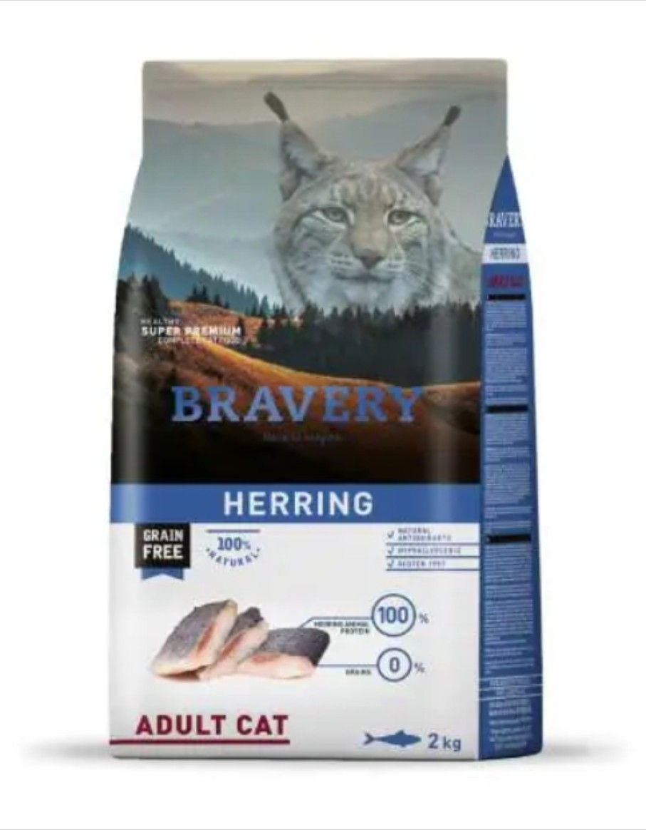 Hrana Uscata Pisici, Bravery , Adult Hering, 2 kg