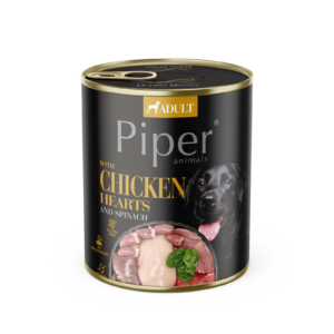 Piper adult, Hrana umeda, Inimi de pui si spanac 800 g