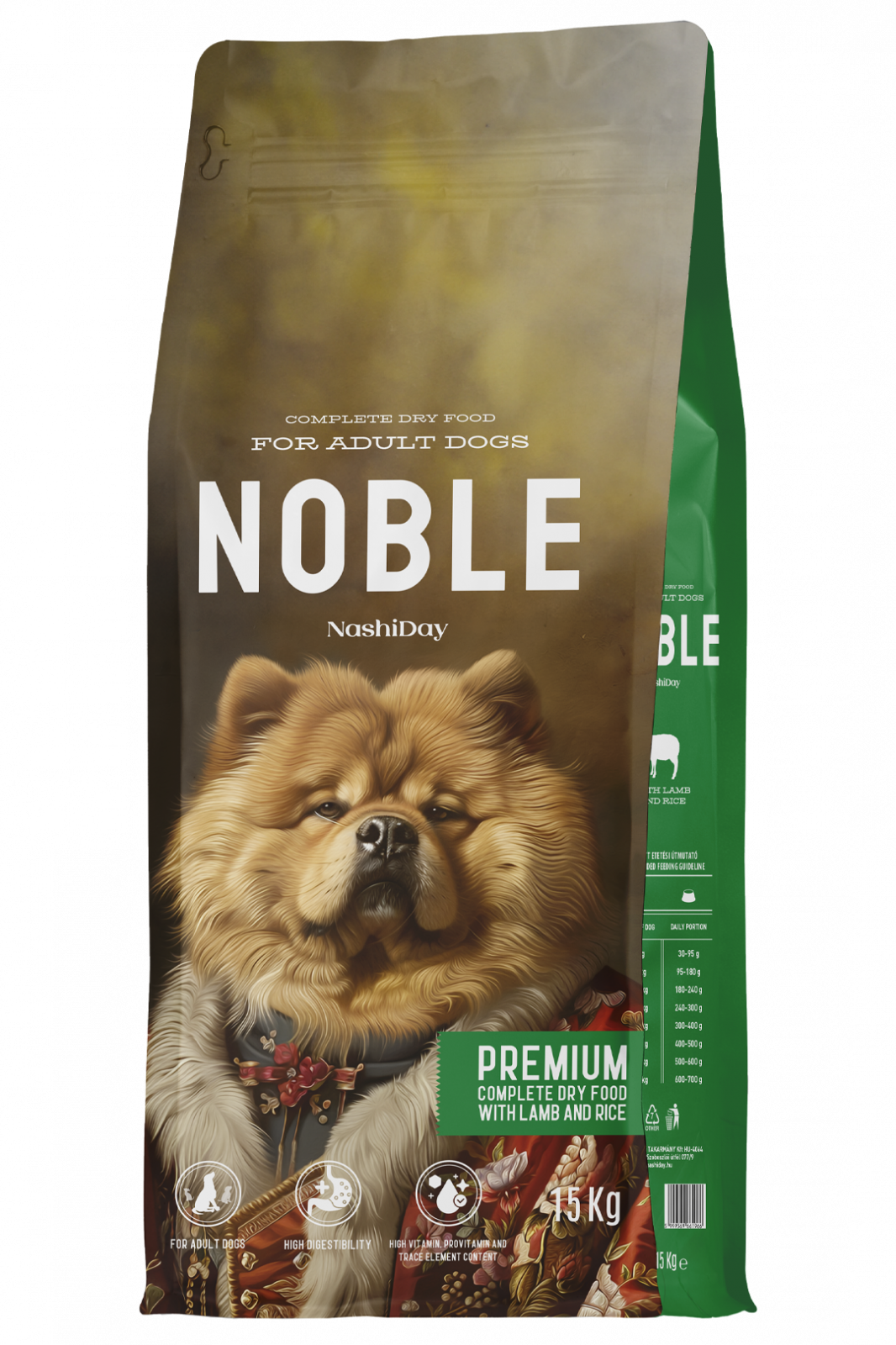 Hrana Uscata pentru Caini, Noble Premium, Miel si Orez, 15 kg
