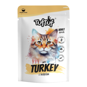 Hrana umeda pisici, TUF TUF CATcu Curcan- plic 100G