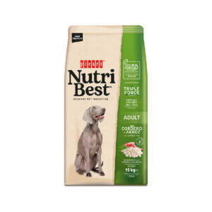 Hrana uscata pentru caini Premium Nutribest Adult cu Miel si Orez, 15 kg