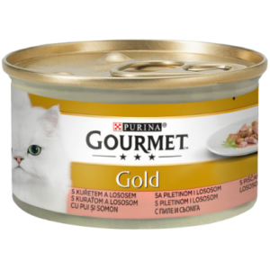 GOURMET GOLD CU PUI ȘI SOMON ÎN SOS, 85g