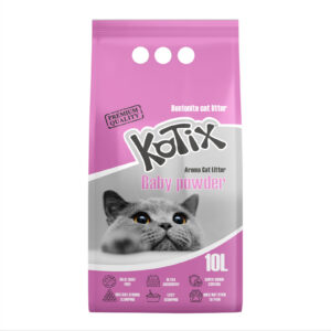 Asternut igienic pentru pisici bentonita Kotix, 10l, aroma Pudra de talc