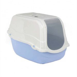 Litiera acoperita pentru pisici MPB Romeo cu filtru albastru deschis 57x39x41(h)cm
