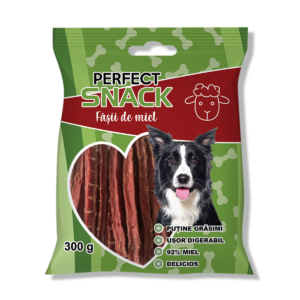 Perfect Snack, recompense delicioase pentru caini, Fâșii de miel – 300 g
