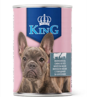 Hrana umeda caini King Dog - conserva cu carne de vita - 415g