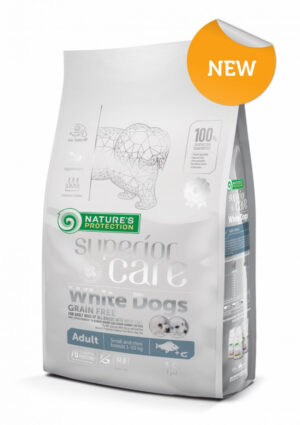 Natures Protection Superior Care White Dogs Small&Mini Grain Free, Peste Alb, 10 kg