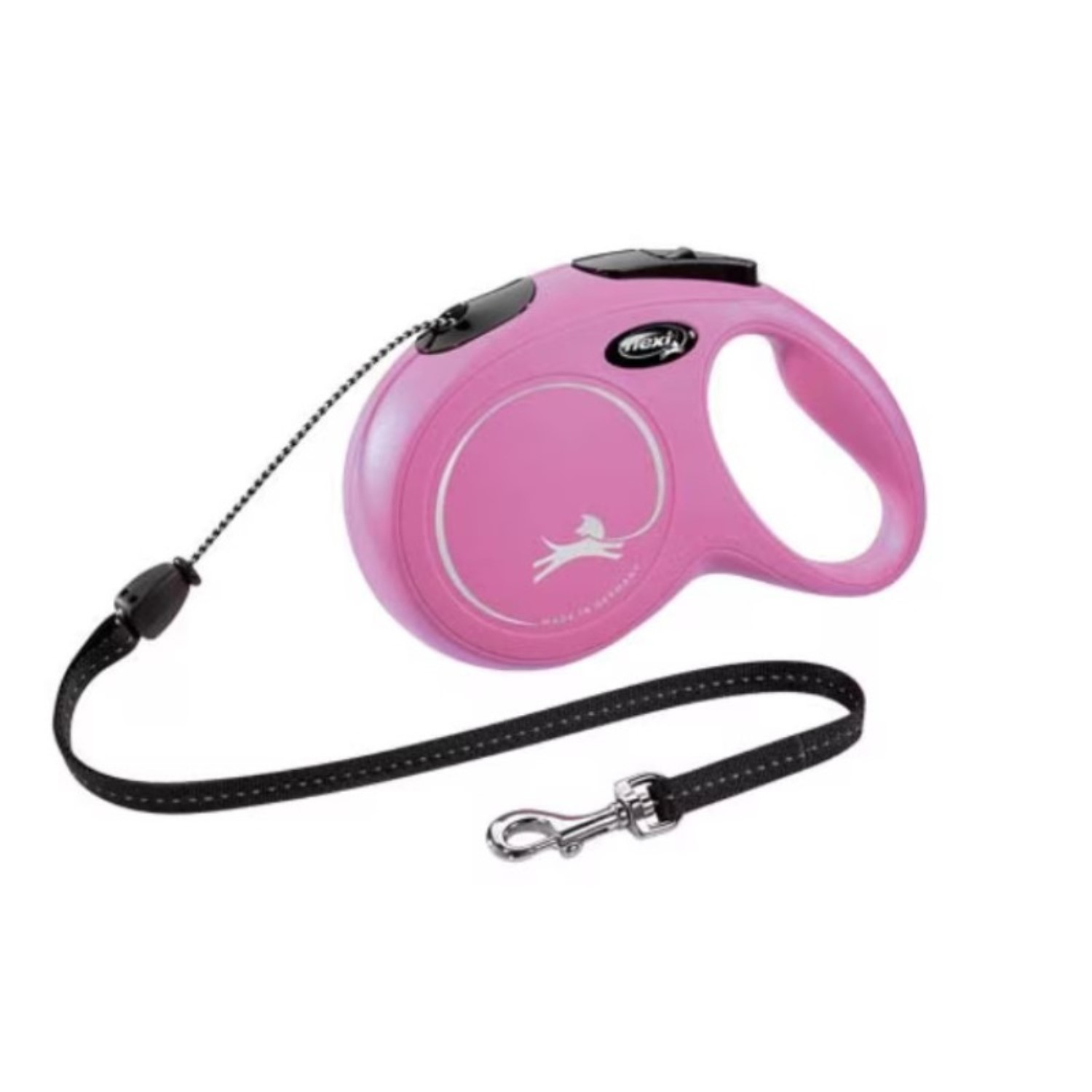 Lesa pentru caini New Classic Snur, Flexi, Retractabil, Pana la 20 kg, M, 8 metri, Roz
