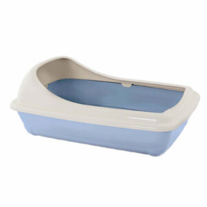 Litiera pentru pisici MPB Birba Mare cu rama detasabila, 56x39x20h cm, Albastru