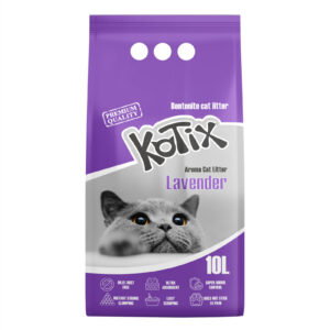 Asternut igienic pentru pisici bentonita Kotix, 10l, aroma Lavanda