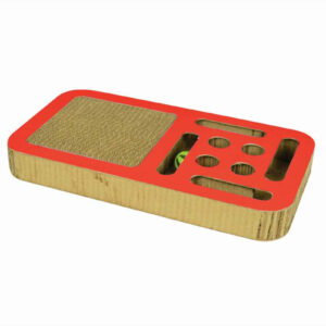 Carton de zgariat pentru pisici, Scratch&Play, 45.08×24.38×5.08 cm, Rosu