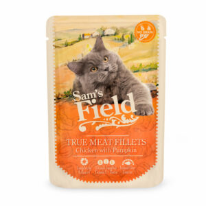 Hrana Umeda pisica, Sam/'s field cat plic chicken fillets with pumpkin 85gr