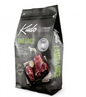 Kudo Junior Mediu-Maxi - Hrana uscata caini, presata la rece - Miel si Orez - 3kg