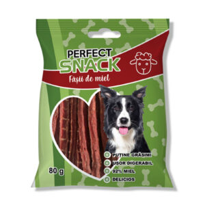 Perfect Snack, recompense delicioase pentru caini, Fâșii de miel – 80 g