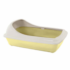 Litiera pentru pisici MPB Birba Mini cu rama detasabila, 38x31x17h cm, Galben