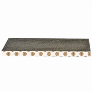 Carton de zgariat pentru pisici, model floricele, 40 × 10.16 × 3.17 cm PCUD106, Multicolor