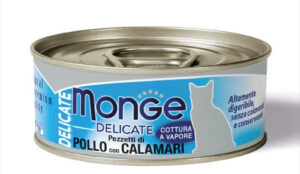 Monge Delicate Cat - Hrana umeda super-premium - Pui si Calamar - 80g