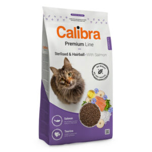 Hrana uscata pisici, Calibra Cat Premium Line Sterilised & Hairball with Salmon 10 kg